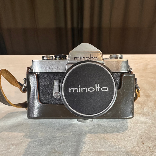 Minolta SR-2 35mm SLR Film Camera w/ Rokkor PF 55mm f/1.8 Lens – WORKING – RARE VINTAGE
