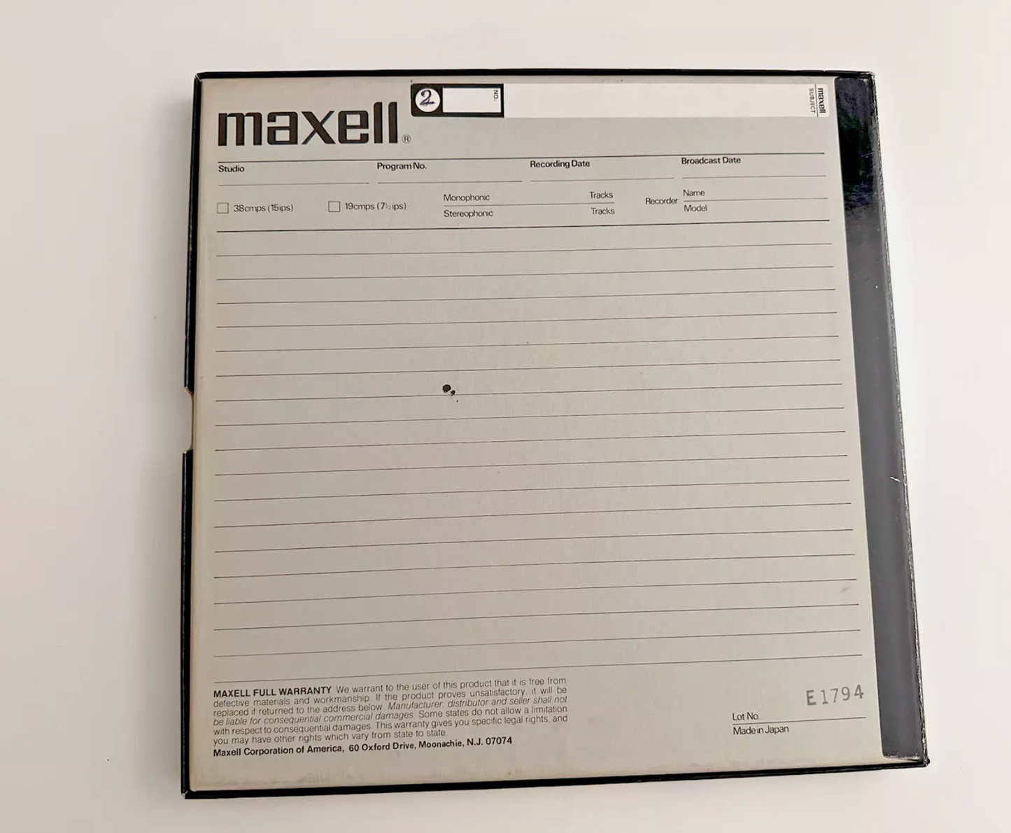 Maxell UD 35-180B 10.5inch Reel to Reel Metal tape